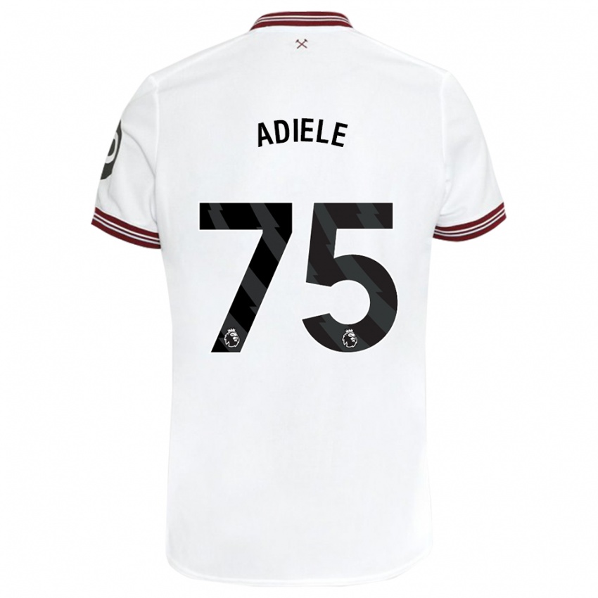 Męski Emeka Adiele #75 Biały Wyjazdowa Koszulka 2023/24 Koszulki Klubowe