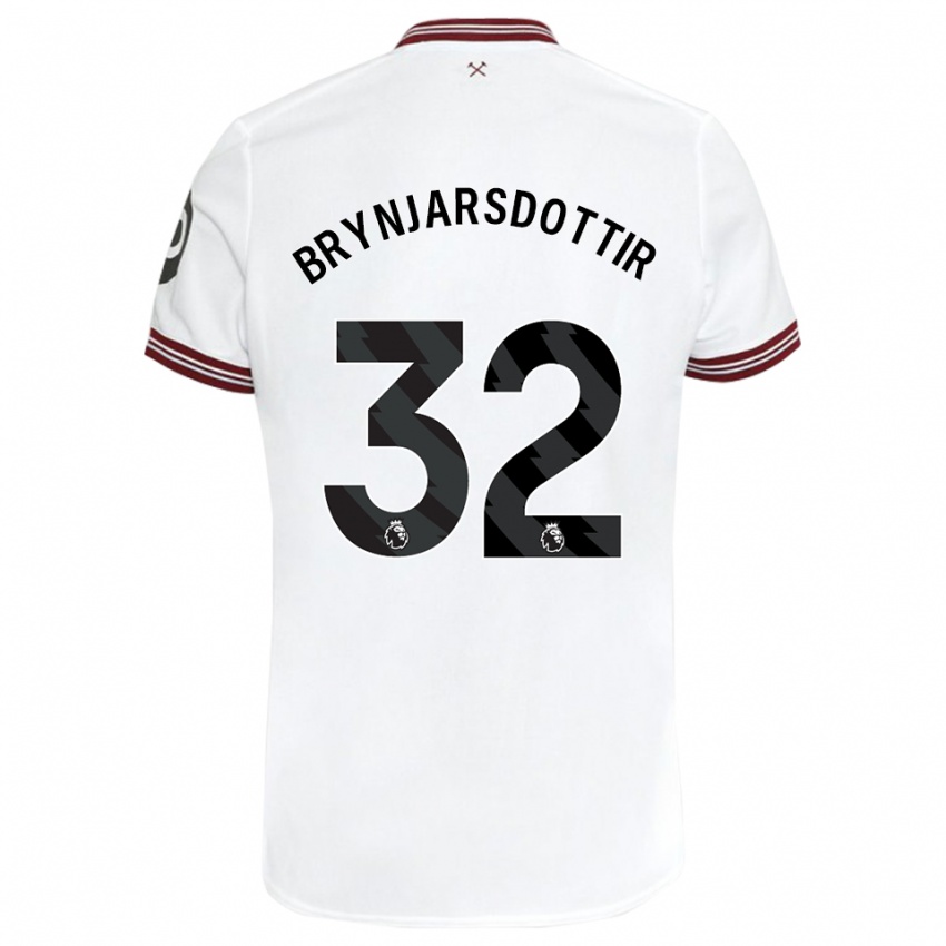 Męski Dagný Brynjarsdottir #32 Biały Wyjazdowa Koszulka 2023/24 Koszulki Klubowe