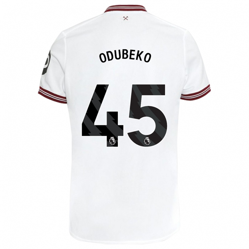 Męski Mipo Odubeko #45 Biały Wyjazdowa Koszulka 2023/24 Koszulki Klubowe