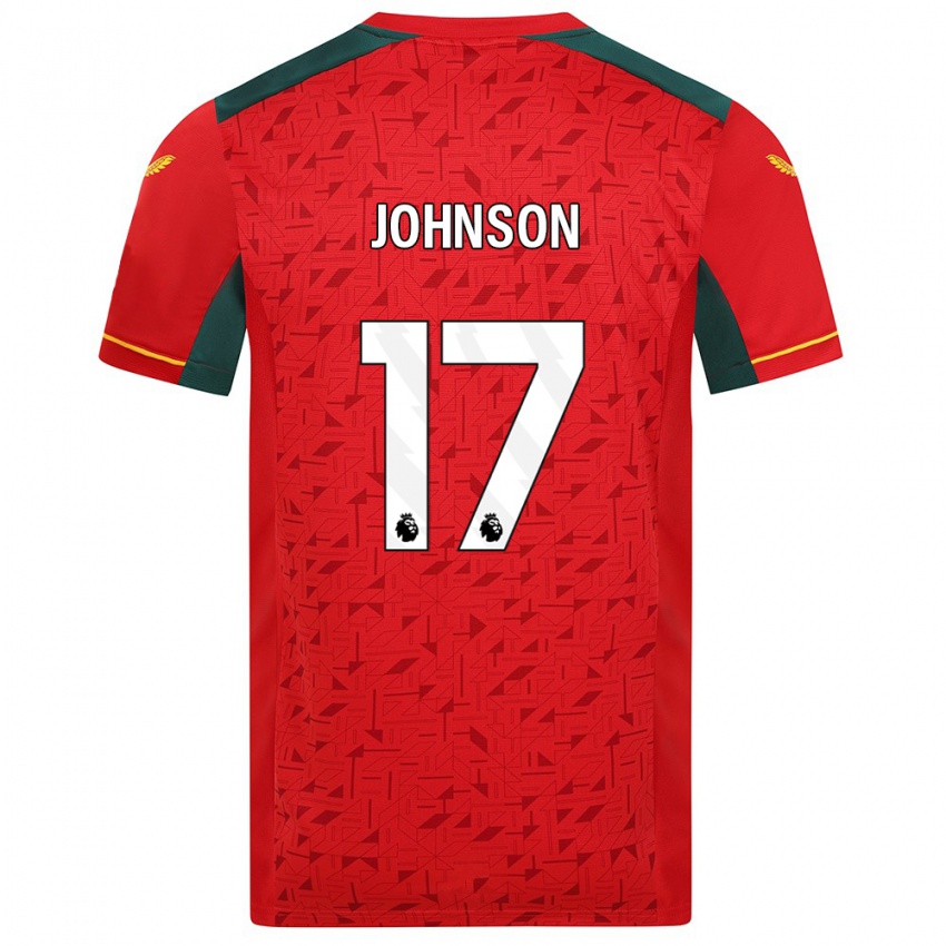 Męski Katie Johnson #17 Czerwony Wyjazdowa Koszulka 2023/24 Koszulki Klubowe