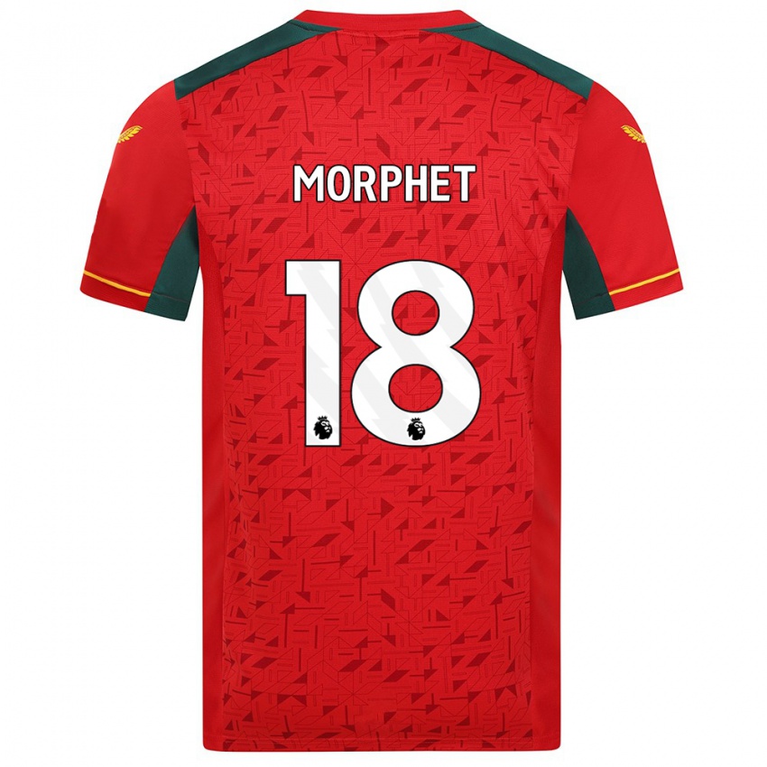 Męski Anna Morphet #18 Czerwony Wyjazdowa Koszulka 2023/24 Koszulki Klubowe