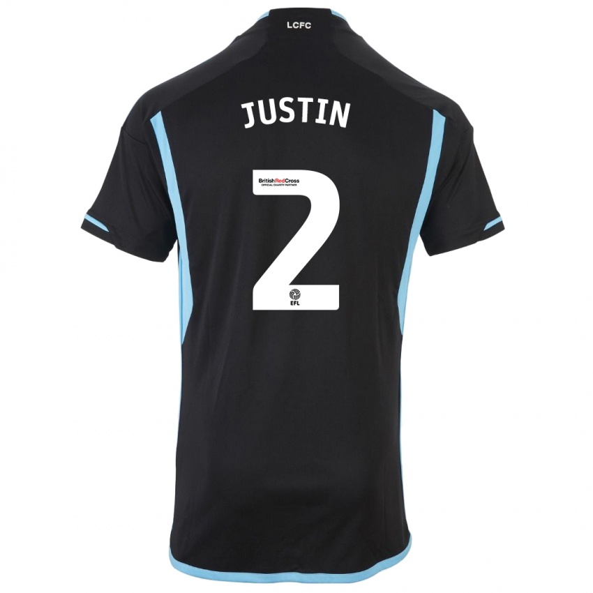 Męski James Justin #2 Czarny Wyjazdowa Koszulka 2023/24 Koszulki Klubowe