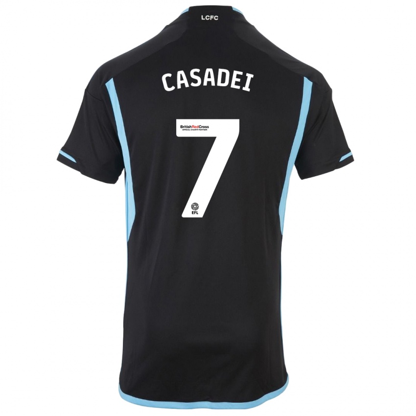 Męski Cesare Casadei #7 Czarny Wyjazdowa Koszulka 2023/24 Koszulki Klubowe
