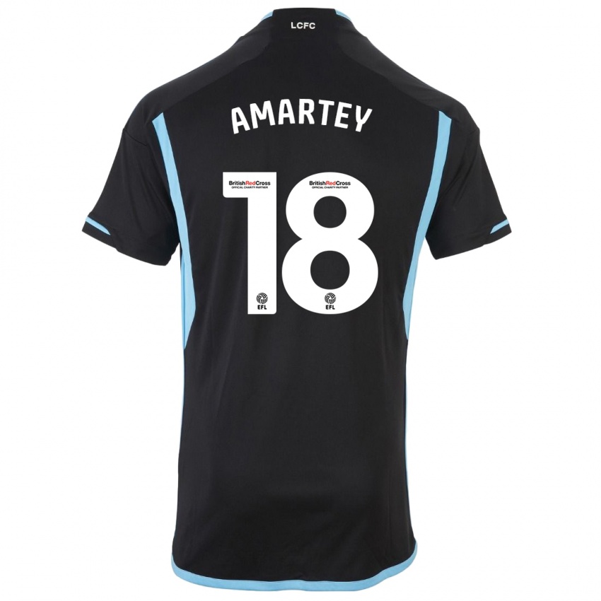 Męski Daniel Amartey #18 Czarny Wyjazdowa Koszulka 2023/24 Koszulki Klubowe
