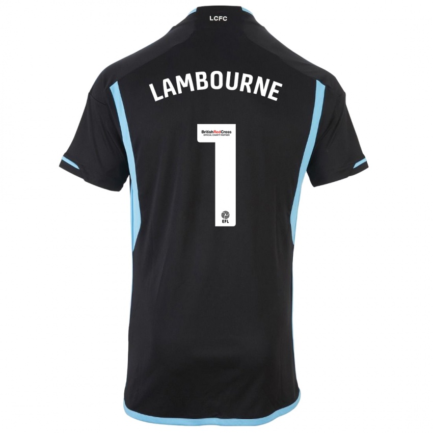 Męski Demi Lambourne #1 Czarny Wyjazdowa Koszulka 2023/24 Koszulki Klubowe