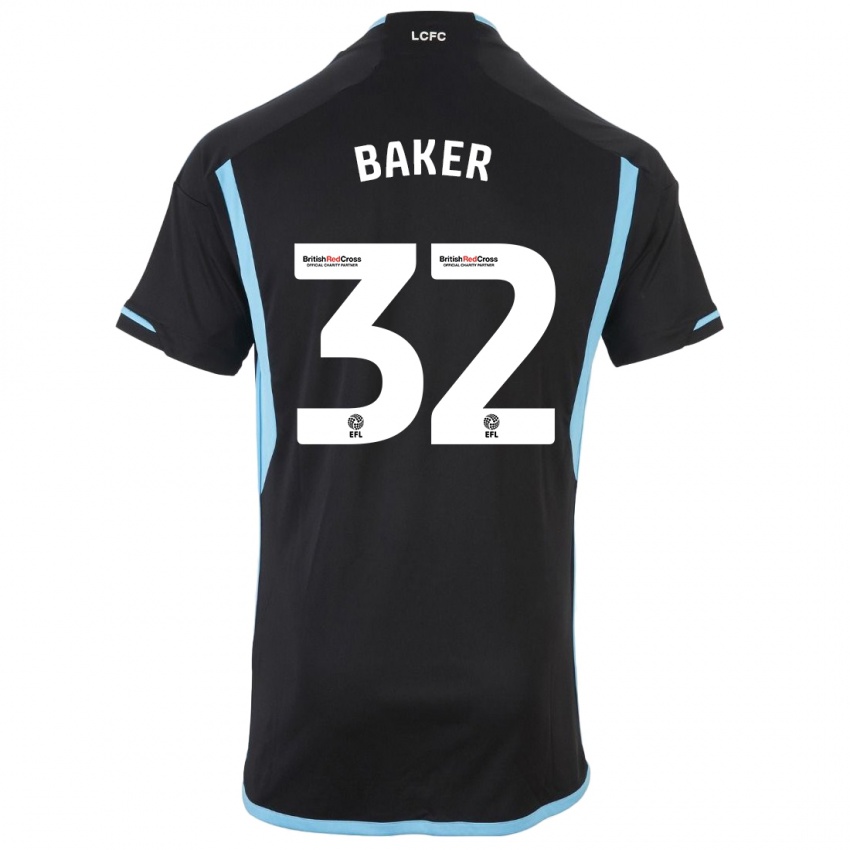 Męski Ava Baker #32 Czarny Wyjazdowa Koszulka 2023/24 Koszulki Klubowe
