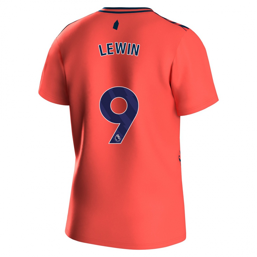 Męski Dominic Calvert-Lewin #9 Koral Wyjazdowa Koszulka 2023/24 Koszulki Klubowe
