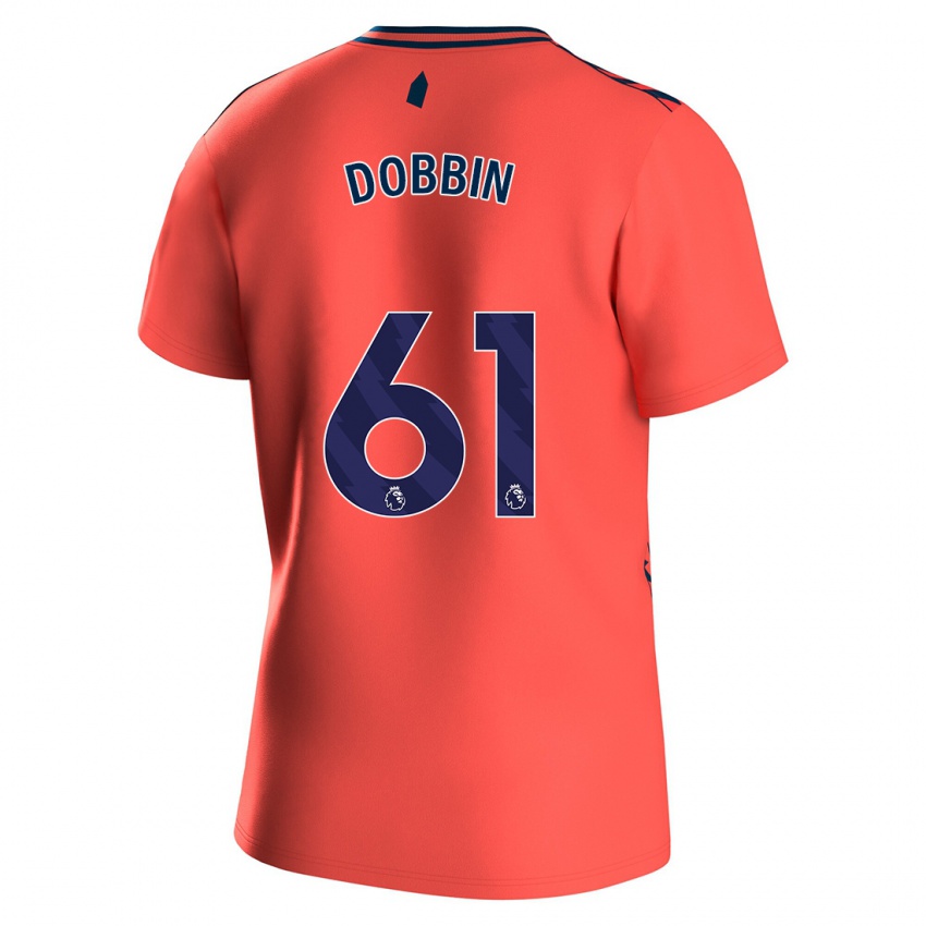 Męski Lewis Dobbin #61 Koral Wyjazdowa Koszulka 2023/24 Koszulki Klubowe