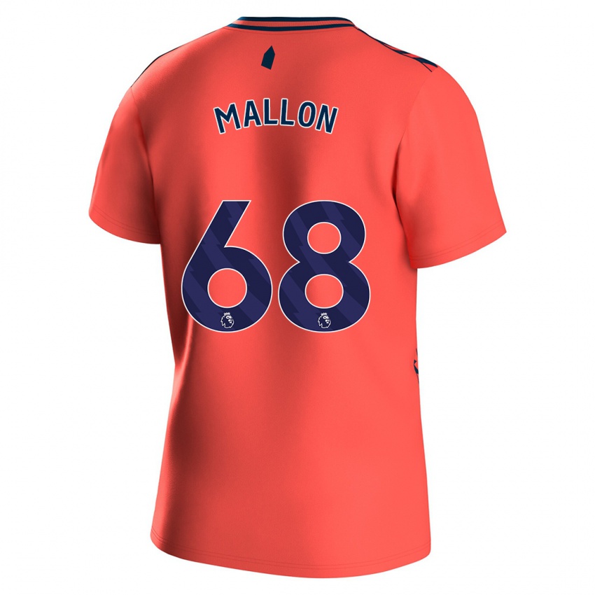 Męski Mathew Mallon #68 Koral Wyjazdowa Koszulka 2023/24 Koszulki Klubowe
