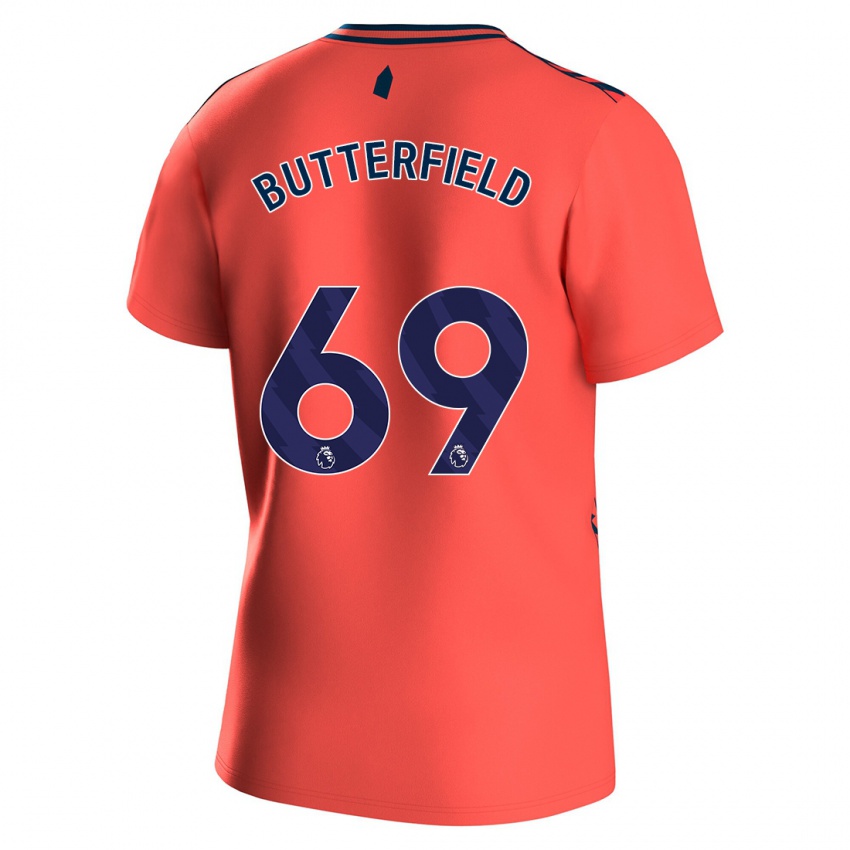 Męski Luke Butterfield #69 Koral Wyjazdowa Koszulka 2023/24 Koszulki Klubowe