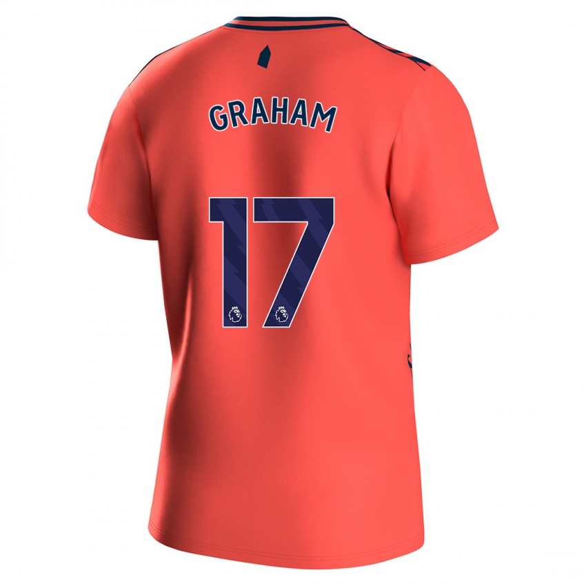 Męski Lucy Graham #17 Koral Wyjazdowa Koszulka 2023/24 Koszulki Klubowe
