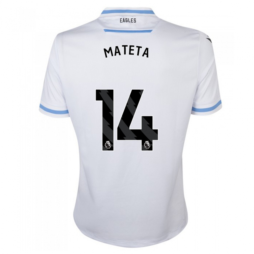 Męski Jean-Philippe Mateta #14 Biały Wyjazdowa Koszulka 2023/24 Koszulki Klubowe