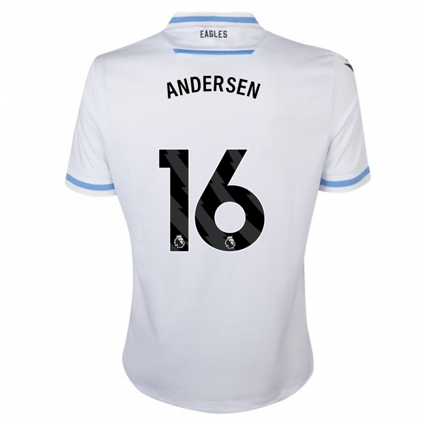 Męski Joachim Andersen #16 Biały Wyjazdowa Koszulka 2023/24 Koszulki Klubowe