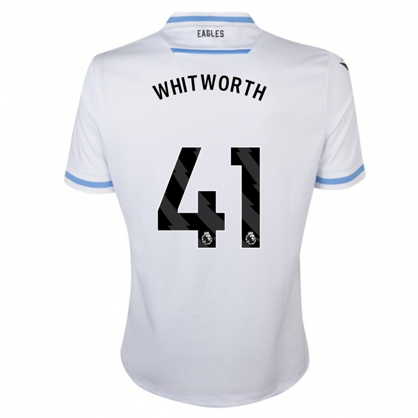 Męski Joe Whitworth #41 Biały Wyjazdowa Koszulka 2023/24 Koszulki Klubowe