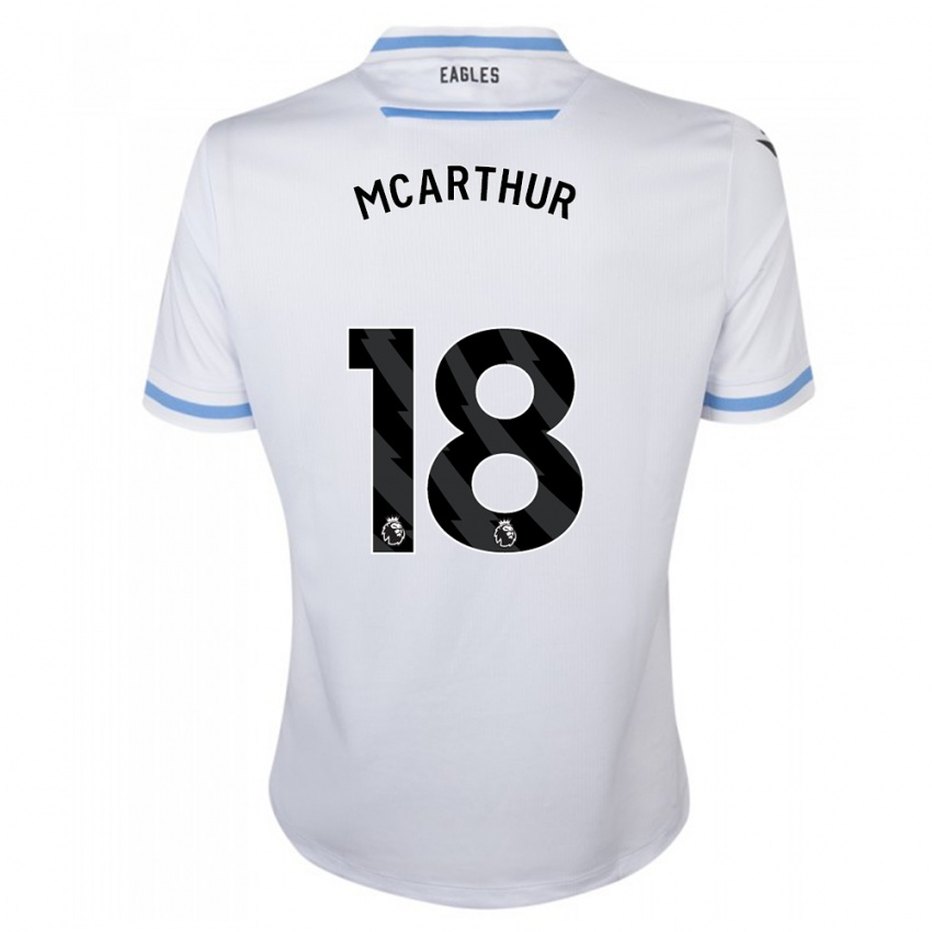 Męski James Mcarthur #18 Biały Wyjazdowa Koszulka 2023/24 Koszulki Klubowe