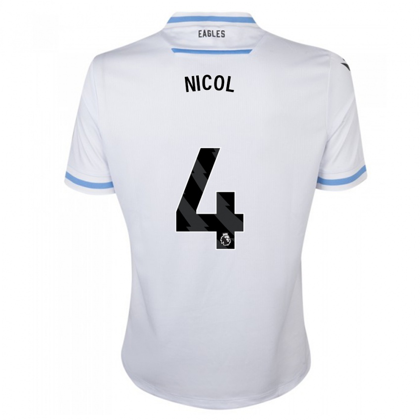 Męski Leigh Nicol #4 Biały Wyjazdowa Koszulka 2023/24 Koszulki Klubowe