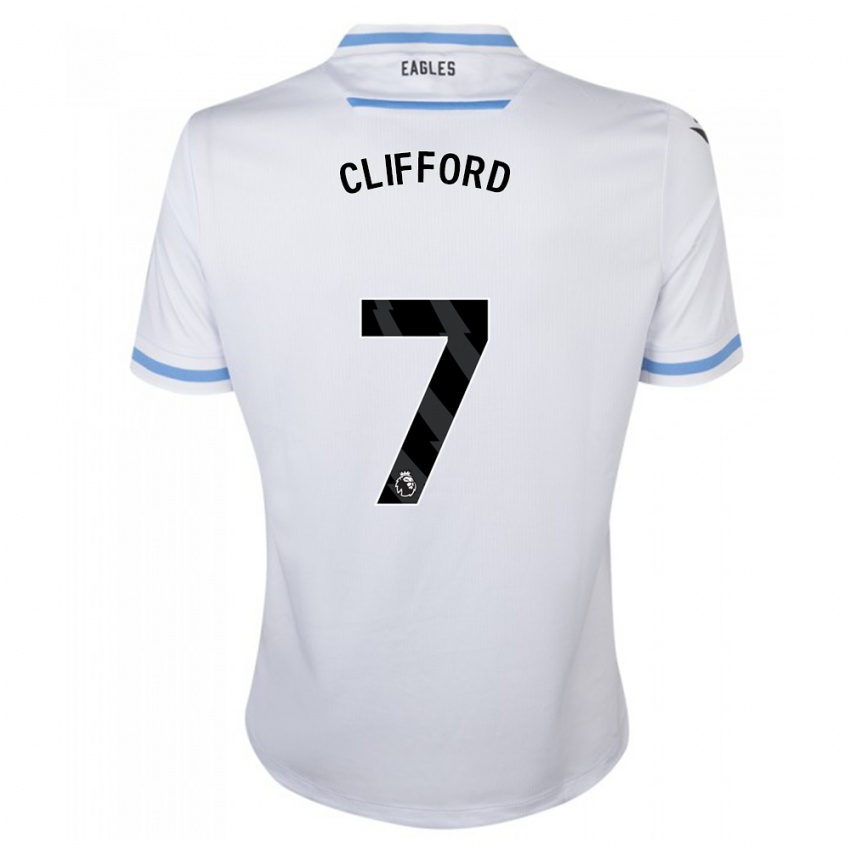 Męski Charley Clifford #7 Biały Wyjazdowa Koszulka 2023/24 Koszulki Klubowe