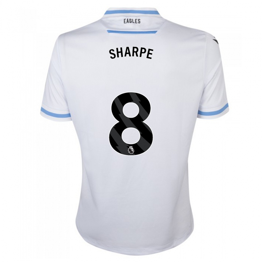 Męski Molly-Mae Sharpe #8 Biały Wyjazdowa Koszulka 2023/24 Koszulki Klubowe