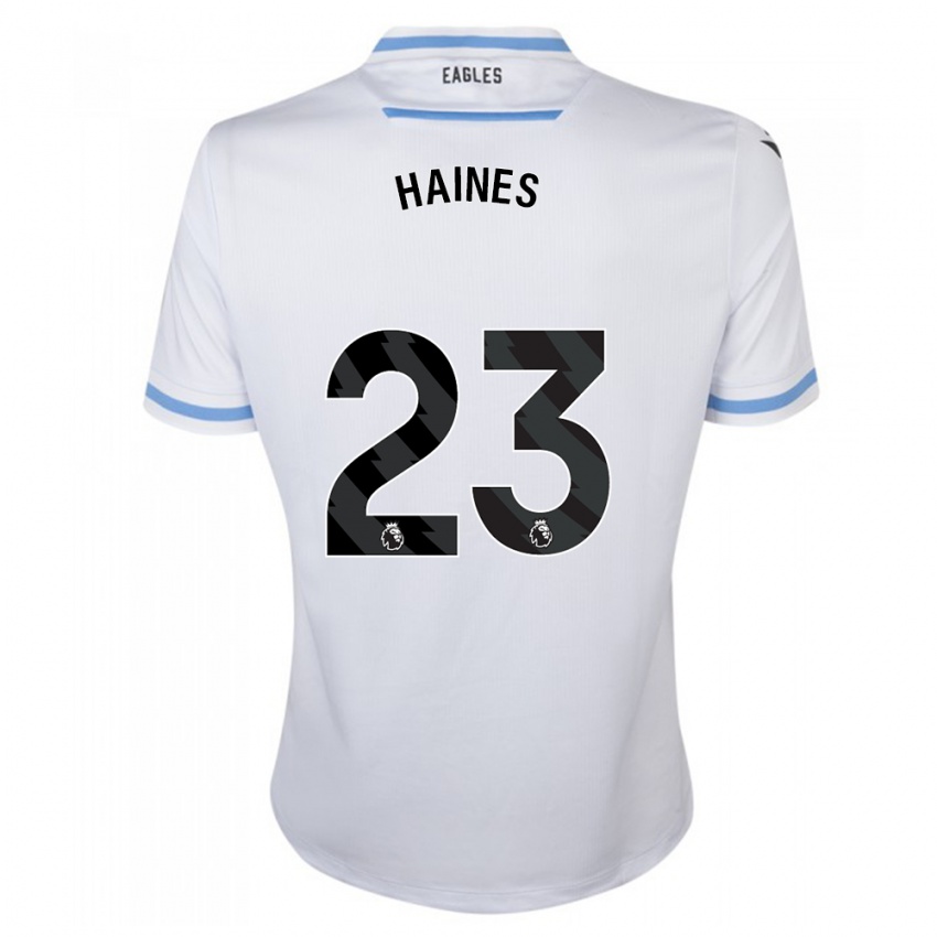 Męski Coral-Jade Haines #23 Biały Wyjazdowa Koszulka 2023/24 Koszulki Klubowe