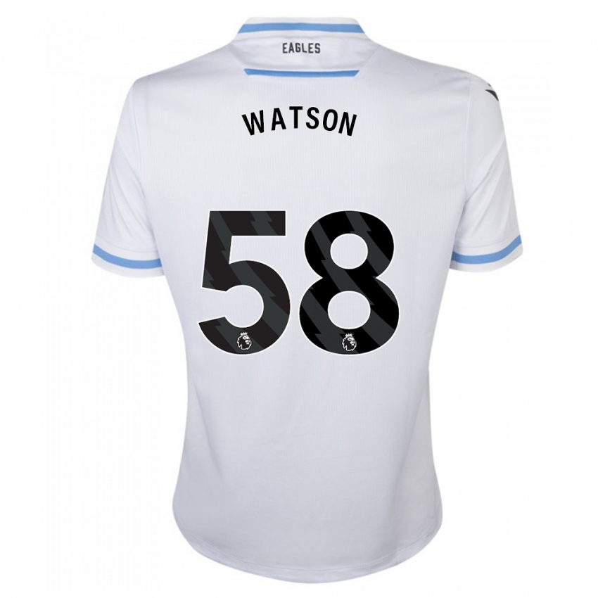 Męski Noah Watson #58 Biały Wyjazdowa Koszulka 2023/24 Koszulki Klubowe
