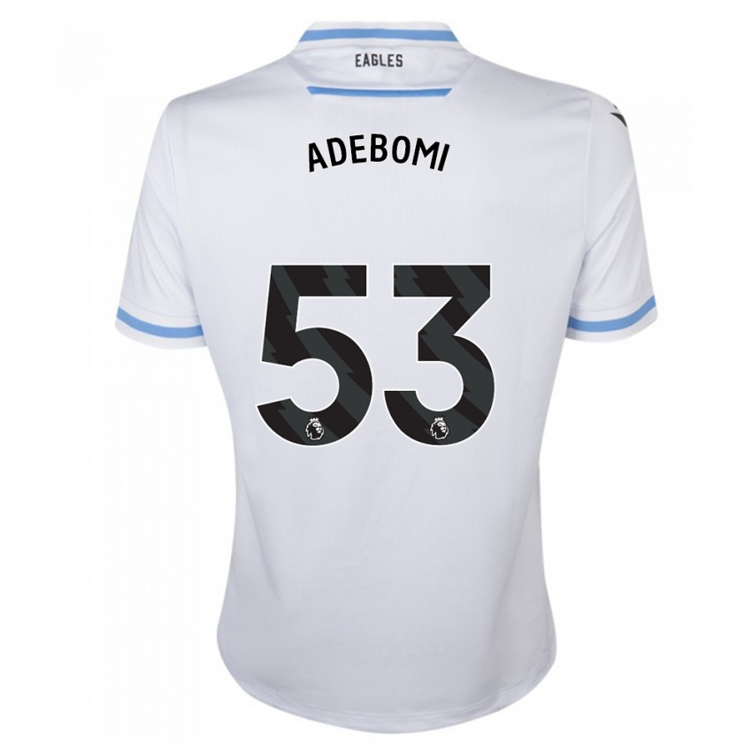 Męski Ademola Ola-Adebomi #53 Biały Wyjazdowa Koszulka 2023/24 Koszulki Klubowe