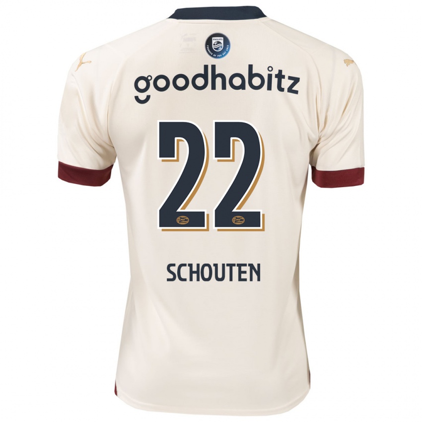 Męski Jerdy Schouten #22 Białawy Wyjazdowa Koszulka 2023/24 Koszulki Klubowe