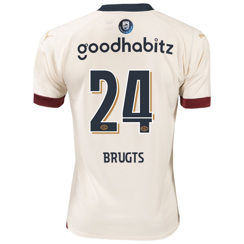 Męski Esmee Brugts #24 Białawy Wyjazdowa Koszulka 2023/24 Koszulki Klubowe
