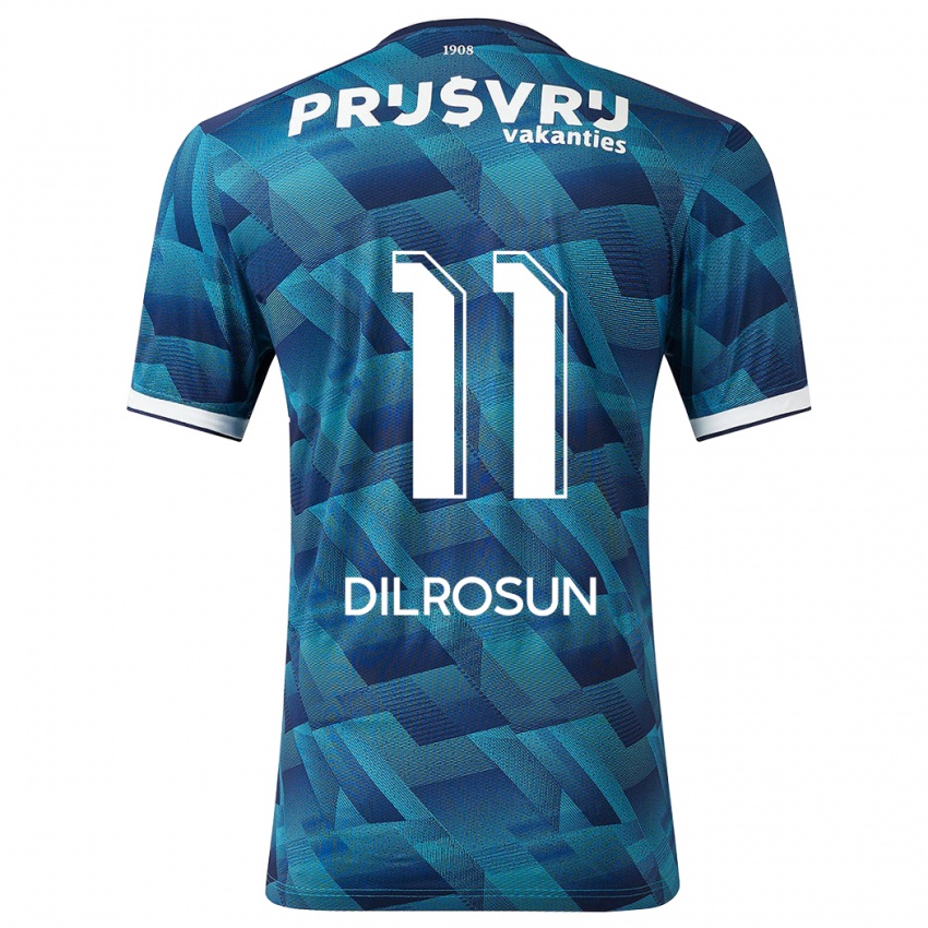 Męski Javairô Dilrosun #11 Niebieski Wyjazdowa Koszulka 2023/24 Koszulki Klubowe