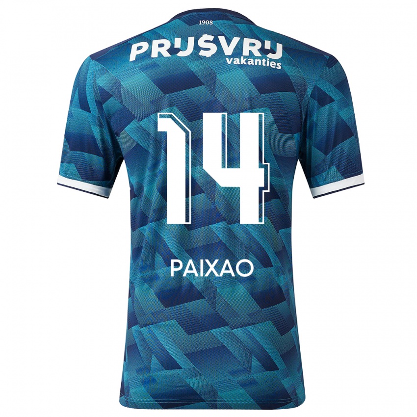 Męski Igor Paixão #14 Niebieski Wyjazdowa Koszulka 2023/24 Koszulki Klubowe