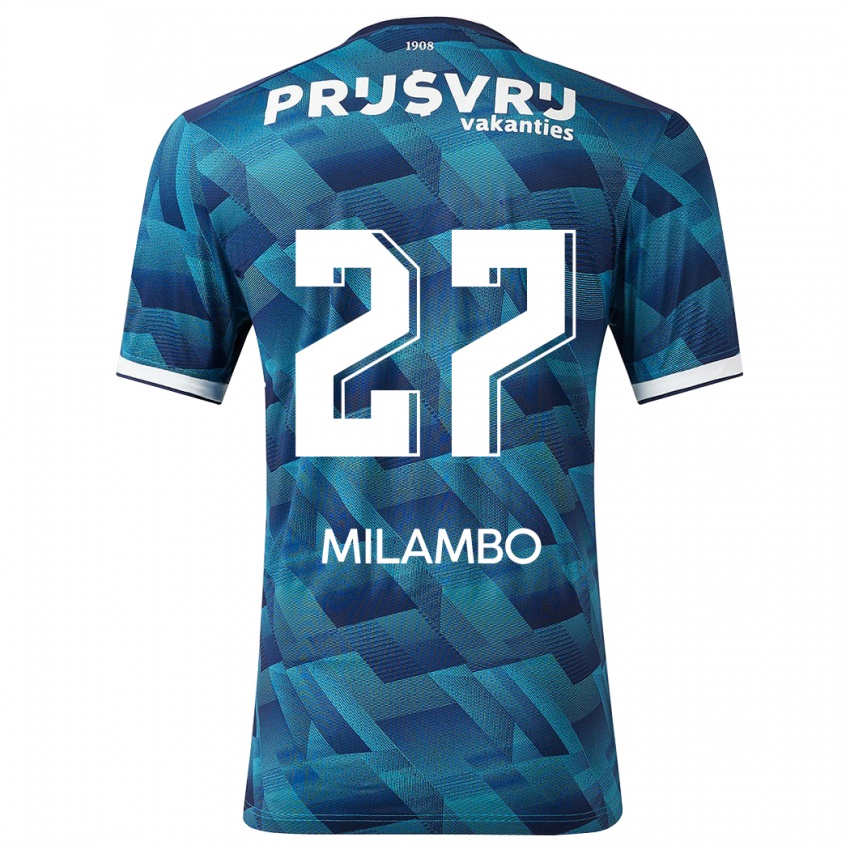 Męski Antoni Milambo #27 Niebieski Wyjazdowa Koszulka 2023/24 Koszulki Klubowe