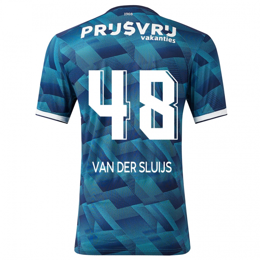 Męski Joep Van Der Sluijs #48 Niebieski Wyjazdowa Koszulka 2023/24 Koszulki Klubowe
