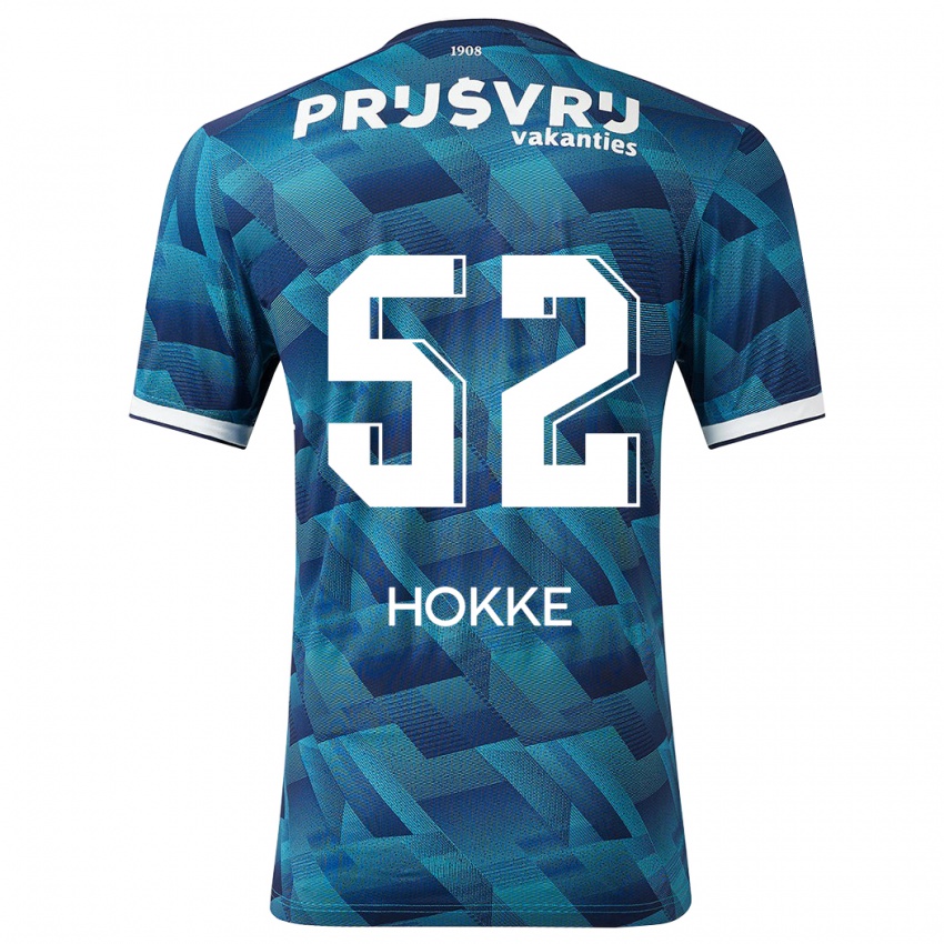 Męski Milan Hokke #52 Niebieski Wyjazdowa Koszulka 2023/24 Koszulki Klubowe