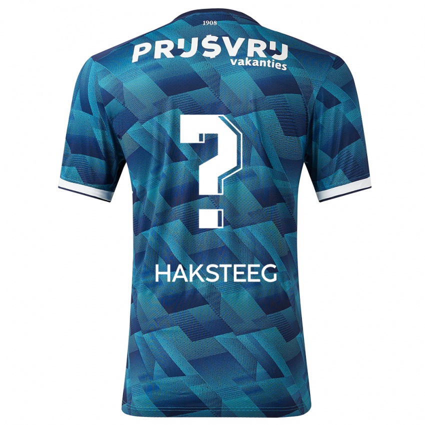 Męski Tim Haksteeg #0 Niebieski Wyjazdowa Koszulka 2023/24 Koszulki Klubowe
