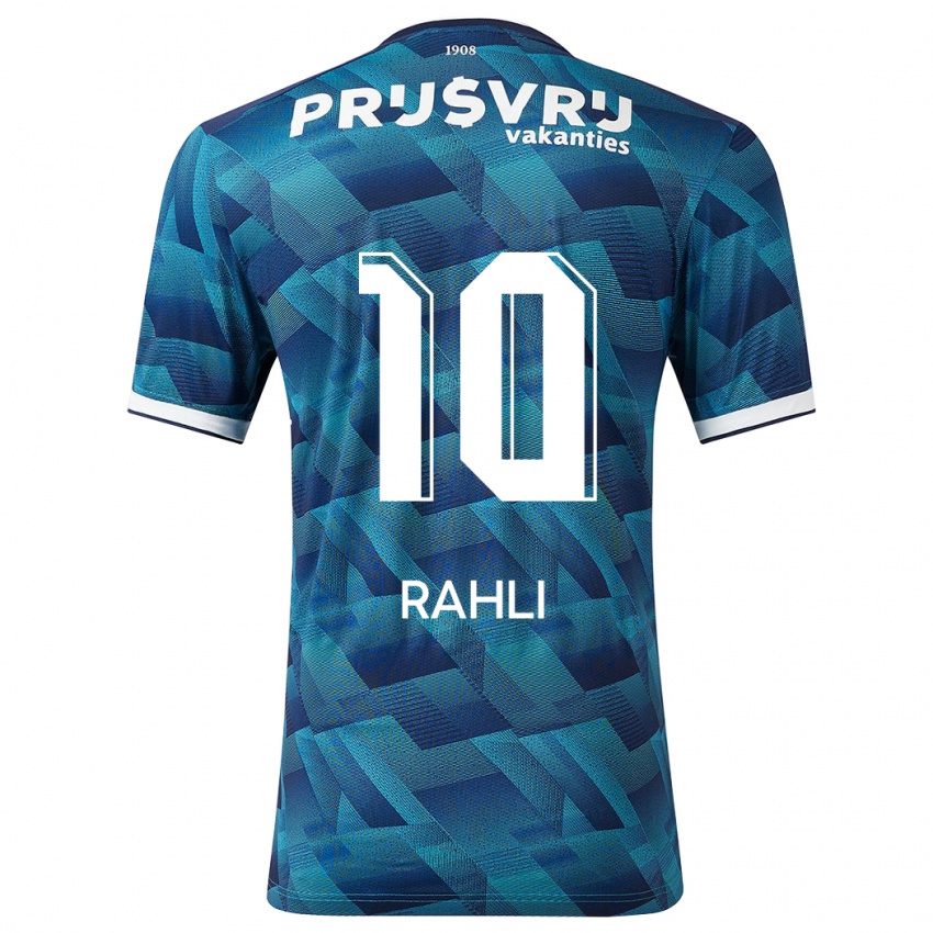 Męski Khalid Rahli #10 Niebieski Wyjazdowa Koszulka 2023/24 Koszulki Klubowe