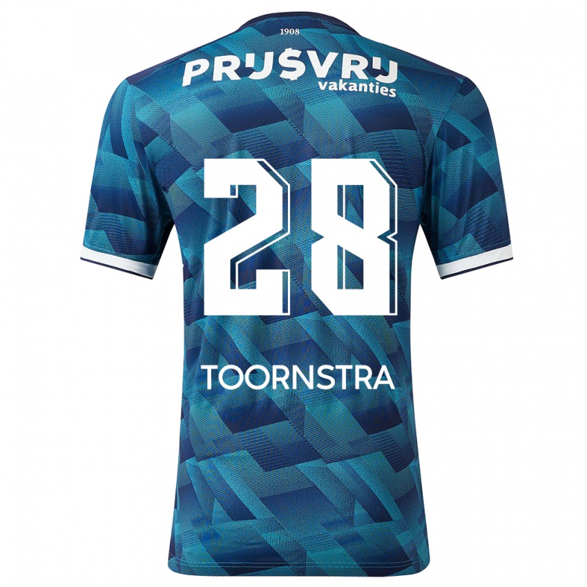 Męski Jens Toornstra #28 Niebieski Wyjazdowa Koszulka 2023/24 Koszulki Klubowe
