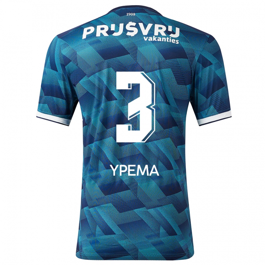 Męski Danique Ypema #3 Niebieski Wyjazdowa Koszulka 2023/24 Koszulki Klubowe