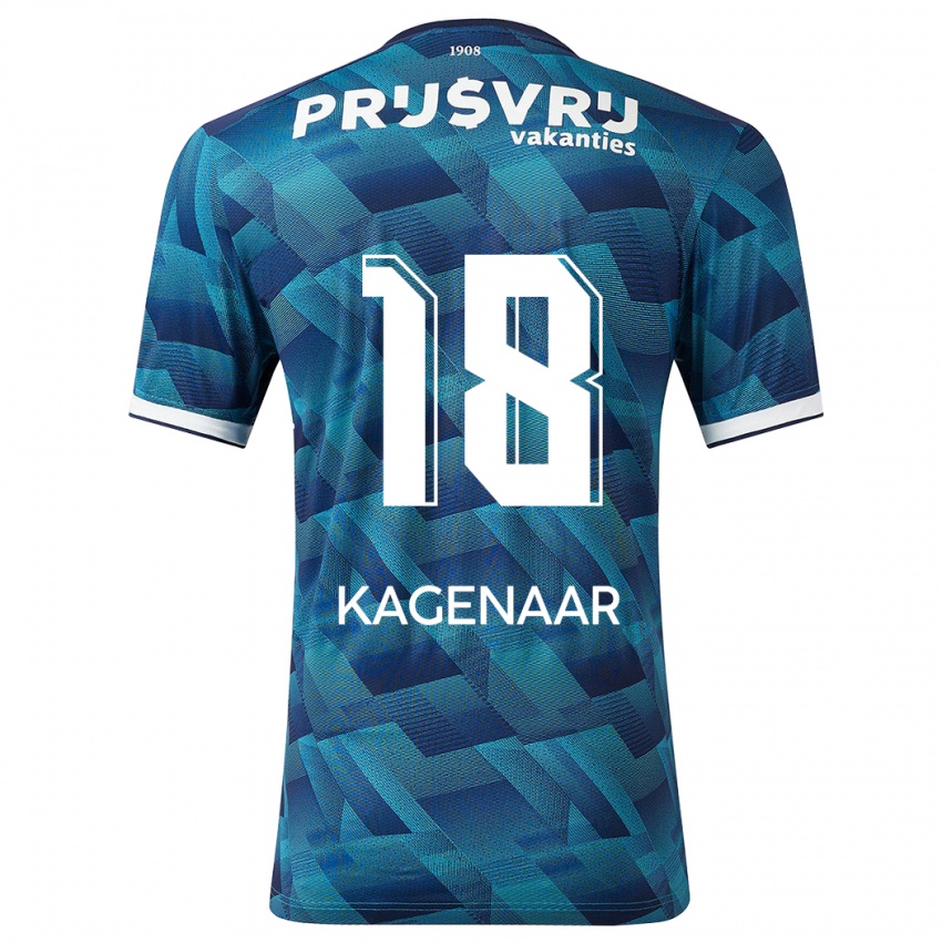 Męski Isa Kagenaar #18 Niebieski Wyjazdowa Koszulka 2023/24 Koszulki Klubowe