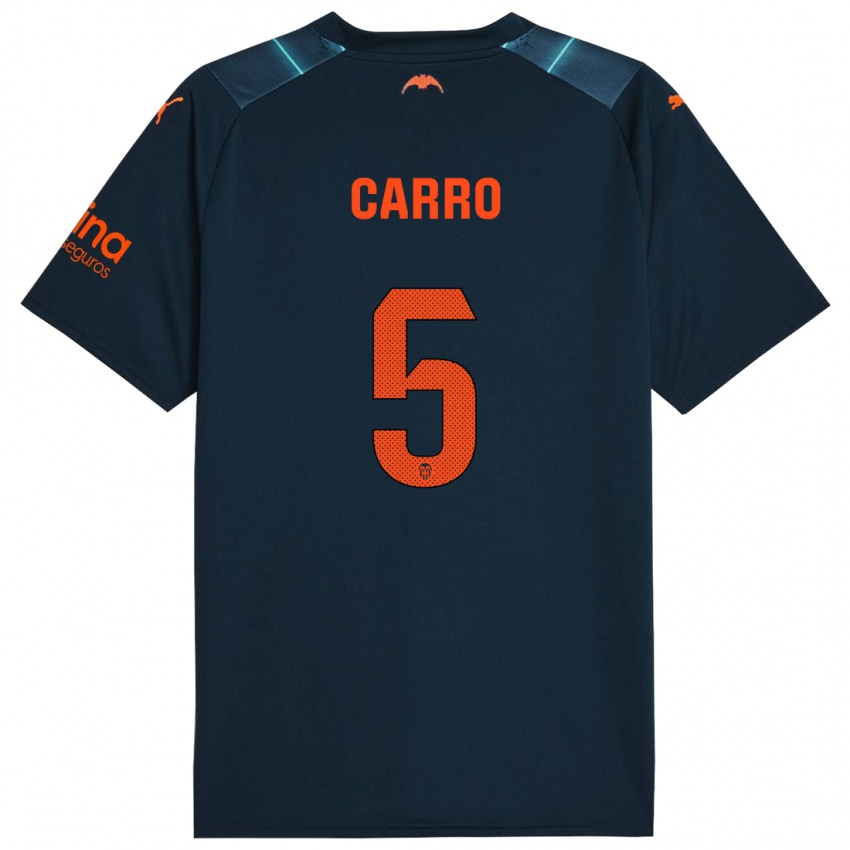Męski Marta Carro #5 Niebieski Morski Wyjazdowa Koszulka 2023/24 Koszulki Klubowe