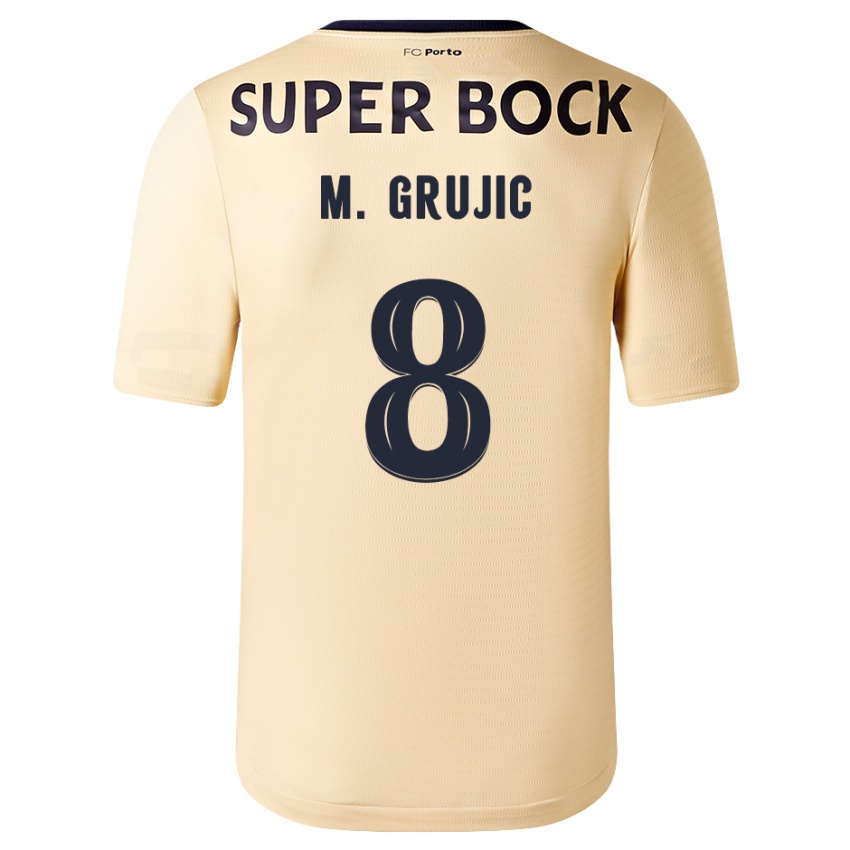 Męski Marko Grujic #8 Beżowo-Złoty Wyjazdowa Koszulka 2023/24 Koszulki Klubowe