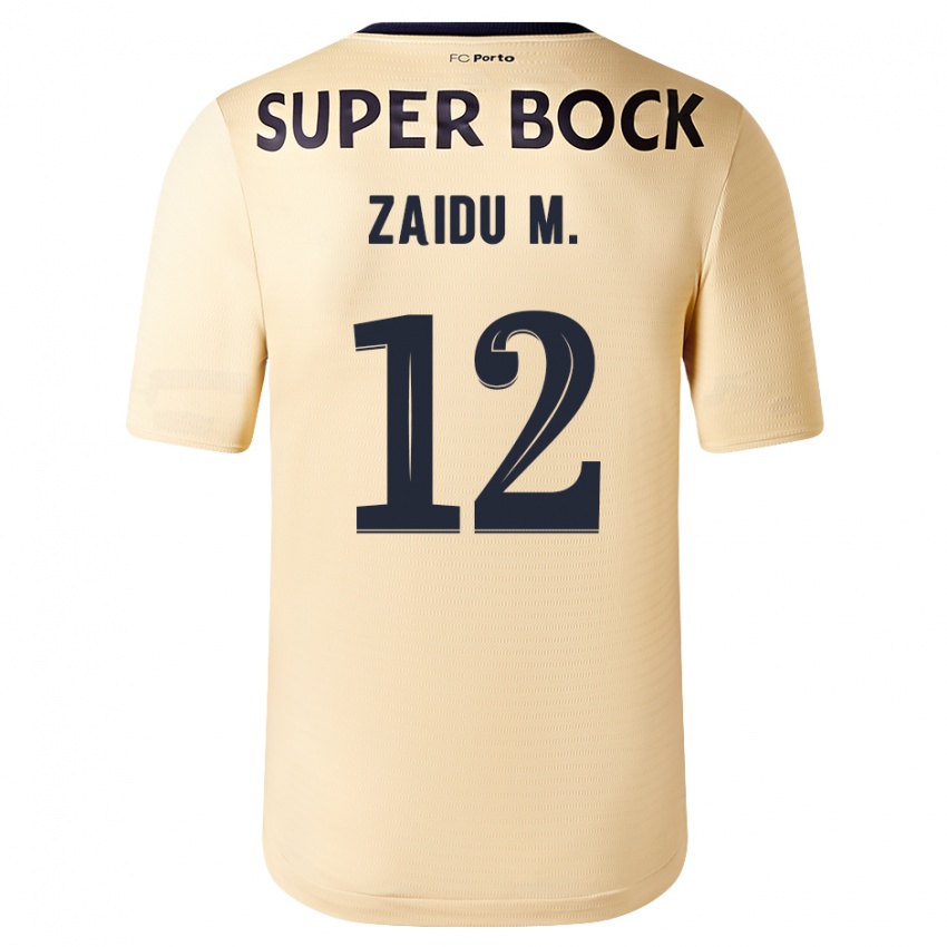 Męski Zaidu #12 Beżowo-Złoty Wyjazdowa Koszulka 2023/24 Koszulki Klubowe