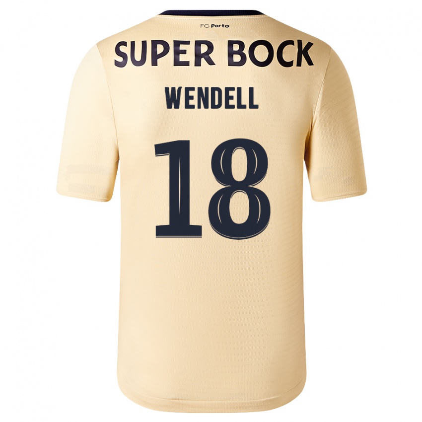 Męski Wendell #18 Beżowo-Złoty Wyjazdowa Koszulka 2023/24 Koszulki Klubowe