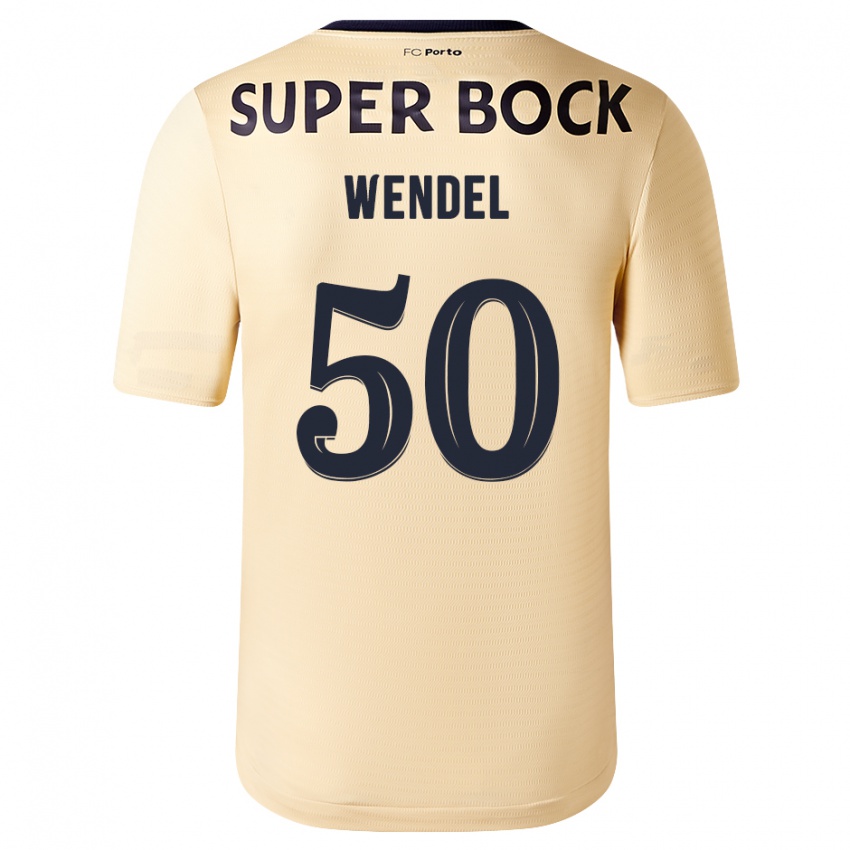 Męski Wendel #50 Beżowo-Złoty Wyjazdowa Koszulka 2023/24 Koszulki Klubowe