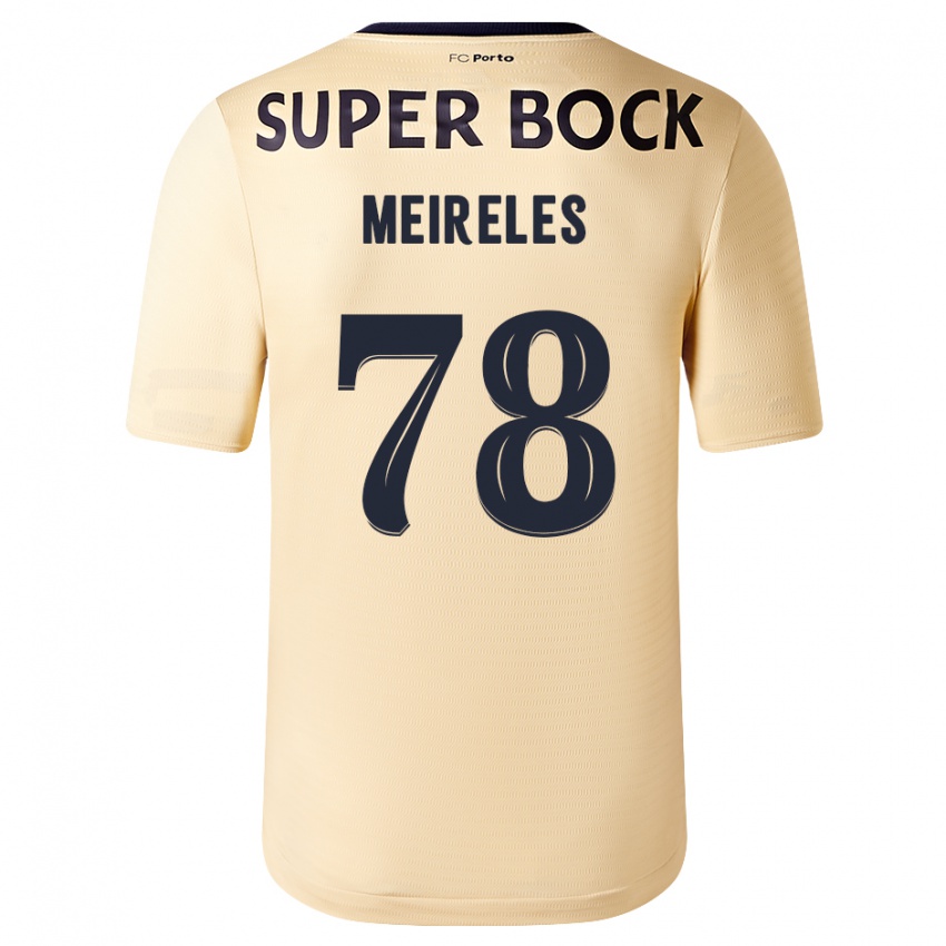 Męski Jorge Meireles #78 Beżowo-Złoty Wyjazdowa Koszulka 2023/24 Koszulki Klubowe