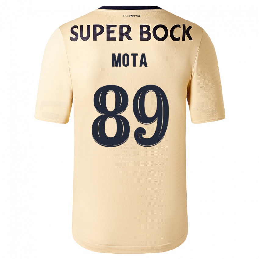 Męski Luís Mota #89 Beżowo-Złoty Wyjazdowa Koszulka 2023/24 Koszulki Klubowe