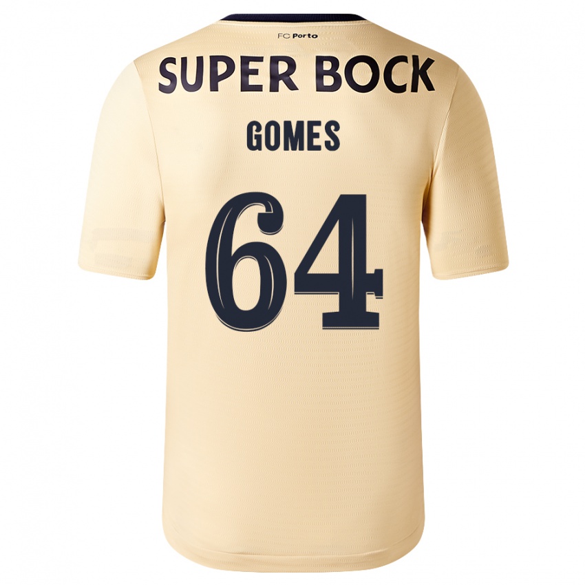 Męski Luís Gomes #64 Beżowo-Złoty Wyjazdowa Koszulka 2023/24 Koszulki Klubowe