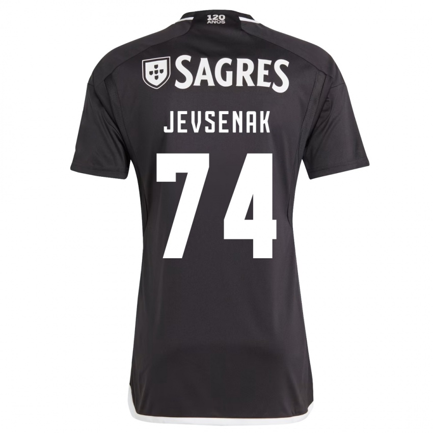 Męski Zan Jevsenak #74 Czarny Wyjazdowa Koszulka 2023/24 Koszulki Klubowe