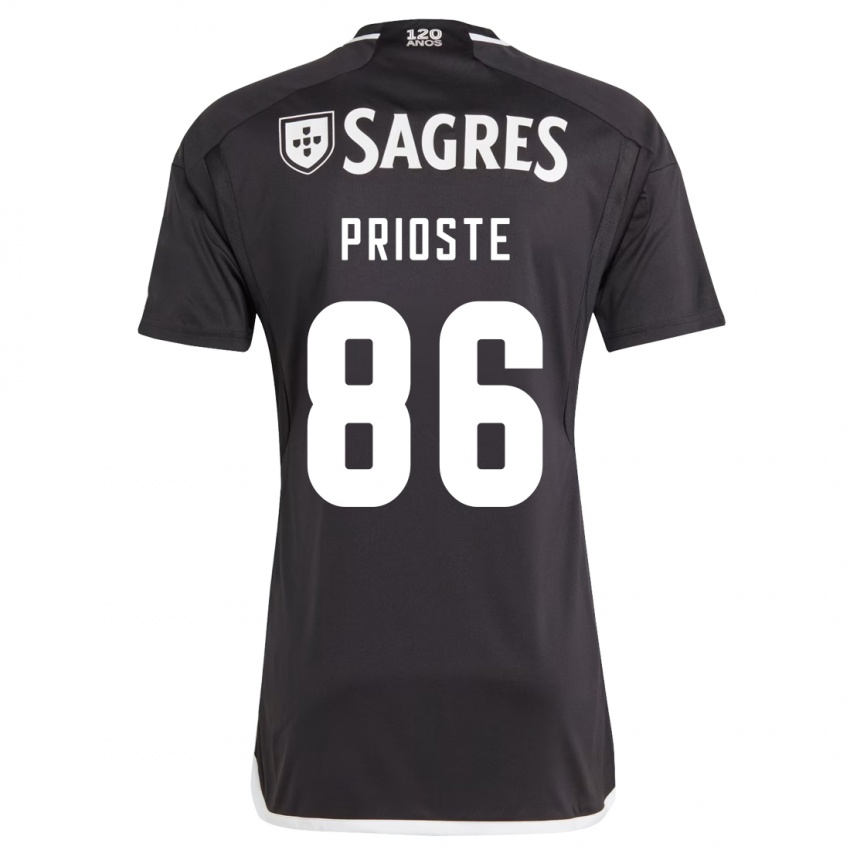 Męski Diogo Prioste #86 Czarny Wyjazdowa Koszulka 2023/24 Koszulki Klubowe
