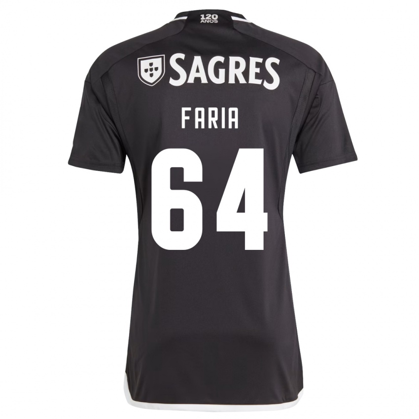 Męski Hugo Faria #64 Czarny Wyjazdowa Koszulka 2023/24 Koszulki Klubowe