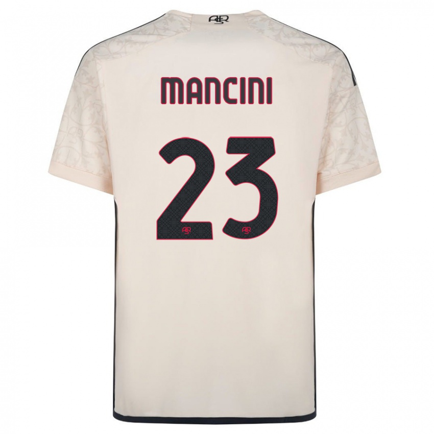 Męski Gianluca Mancini #23 Białawy Wyjazdowa Koszulka 2023/24 Koszulki Klubowe