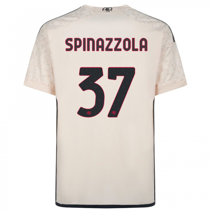 Męski Leonardo Spinazzola #37 Białawy Wyjazdowa Koszulka 2023/24 Koszulki Klubowe